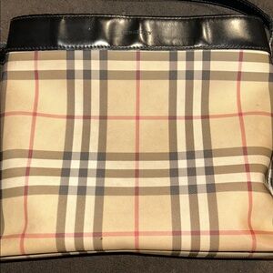 Burberry Beige and Black Plaid Shoulder Bag Nova